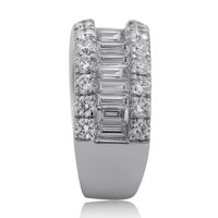 Thumbnail for 18K White Gold Womens Baguette Diamond Wedding Band 3.12 Ctw