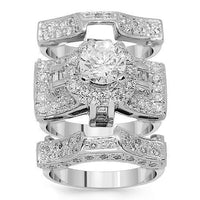 Thumbnail for 18K White Solid Gold Diamond Bridal Ring Set 2.26 Ctw