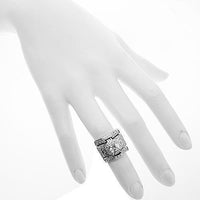 Thumbnail for 18K White Solid Gold Diamond Bridal Ring Set 2.26 Ctw