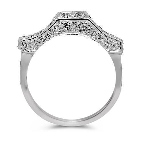 18K White Solid Gold Diamond Bridal Ring Set 2.26 Ctw