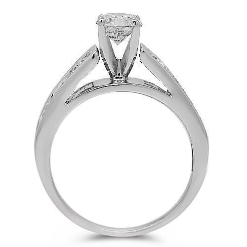 18K White Solid Gold Diamond Bridal Ring Set 2.66 Ctw