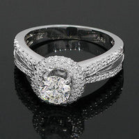 Thumbnail for 18K White Solid Gold Diamond Engagement Ring 1.43 Ctw
