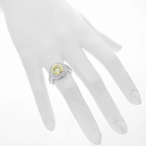 18K White Solid Gold Diamond Engagement Ring 2.48 Ctw