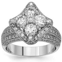 Thumbnail for 18K White Solid Gold Diamond Engagement Ring 2.88 Ctw