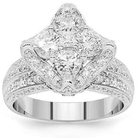 Thumbnail for 18K White Solid Gold Diamond Engagement Ring 2.88 Ctw