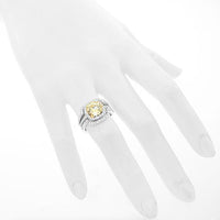 Thumbnail for 18K White Solid Gold Diamond Engagement Ring 3.31 Ctw