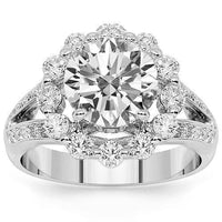 Thumbnail for 18K White Solid Gold Diamond Engagement Ring 3.55 Ctw
