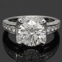 Thumbnail for 18K White Solid Gold Diamond Engagement Ring 4.12 Ctw