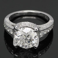 Thumbnail for 18K White Solid Gold Diamond Engagement Ring 4.12 Ctw