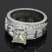 Thumbnail for 18K White Solid Gold Diamond Engagement Ring 4.26 Ctw