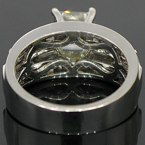 18K White Solid Gold Diamond Engagement Ring 4.26 Ctw