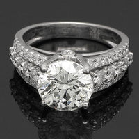 Thumbnail for 18K White Solid Gold Diamond Engagement Ring 4.53 Ctw
