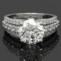 Thumbnail for 18K White Solid Gold Diamond Engagement Ring 4.53 Ctw