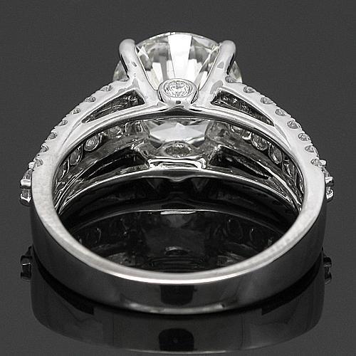 18K White Solid Gold Diamond Engagement Ring 4.53 Ctw