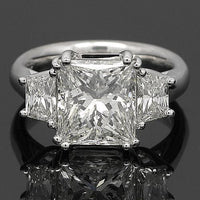 Thumbnail for 18K White Solid Gold Diamond Engagement Ring 5.63 Ctw