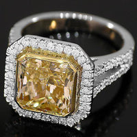 Thumbnail for 18K White Solid Gold Diamond Engagement Ring 6.40 Ctw