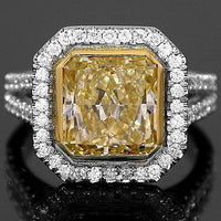 Thumbnail for 18K White Solid Gold Diamond Engagement Ring 6.40 Ctw