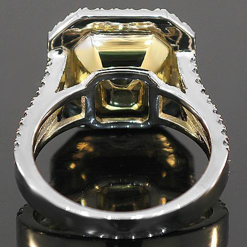 18K White Solid Gold Diamond Engagement Ring 6.40 Ctw