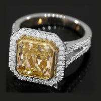 Thumbnail for 18K White Solid Gold Diamond Engagement Ring 6.40 Ctw