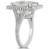 Thumbnail for 18K White Solid Gold GAI Certified Diamond Engagement Ring 13.19 Ctw