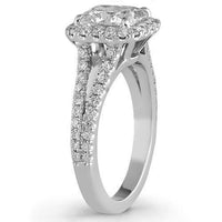 Thumbnail for 18K White Solid Gold GAI Certified Diamond Engagement Ring 2.77 Ctw