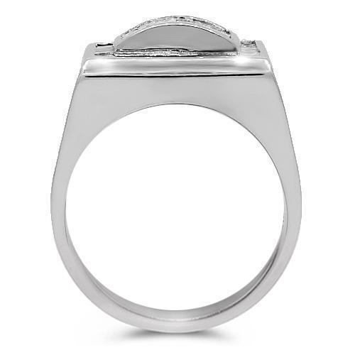 18K White Solid Gold Mens Diamond Ring 3.50 Ctw