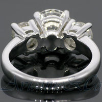 Thumbnail for 18K White Solid Gold Three Stone Diamond Engagement Ring 4.52 Ctw