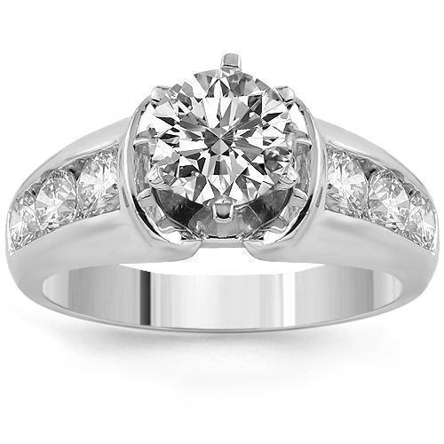 18K White Solid Gold Womens Diamond Engagement Ring With EGL Certified Center Stone 1.09 Ctw