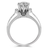 Thumbnail for 18K White Solid Gold Womens Diamond Engagement Ring With EGL Certified Center Stone 1.09 Ctw