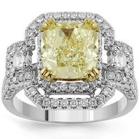 Thumbnail for 18K White Solid Gold Womens Diamond Gorgeous Engagement Ring With EGL Certified Center Stone 4.52 Ctw