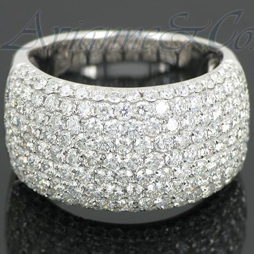 18K White Solid Gold Womens Diamond Ring 2.85 Ctw