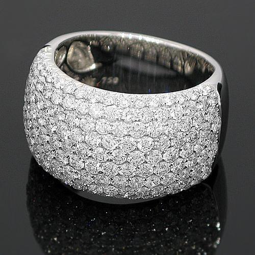 18K White Solid Gold Womens Diamond Ring 2.85 Ctw