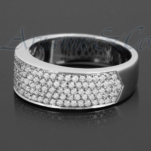 18K White Solid Gold Womens Diamond Wedding Ring Band 0.81 Ctw