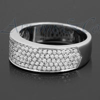 Thumbnail for 18K White Solid Gold Womens Diamond Wedding Ring Band 0.81 Ctw