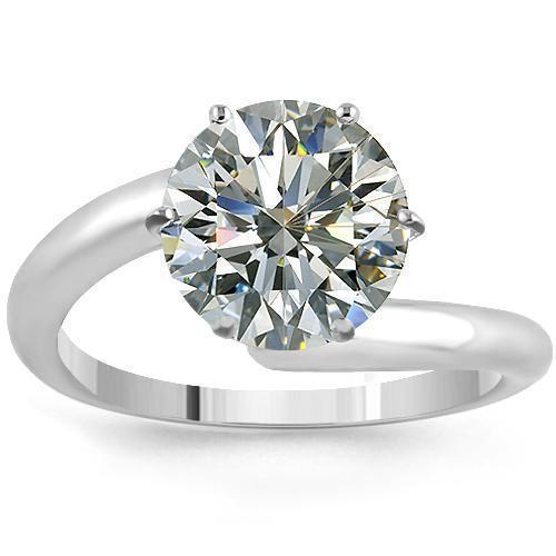 18K White Solid Gold Womens GIA Certified Diamond Solitaire Ring 2.39 Ctw