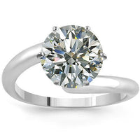 Thumbnail for 18K White Solid Gold Womens GIA Certified Diamond Solitaire Ring 2.39 Ctw