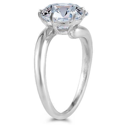 18K White Solid Gold Womens GIA Certified Diamond Solitaire Ring 2.39 Ctw