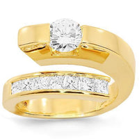 Thumbnail for 18K Yellow Solid Gold Womens Diamond Ring 1.75 Ctw