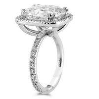 Thumbnail for Absolutely Stunning Platinum Petite Pave Floating Halo Engagement Ring 8.92 Ctw