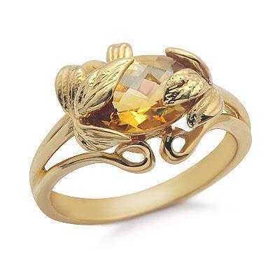 Citrine Gemstone Ring in Yellow Solid Gold