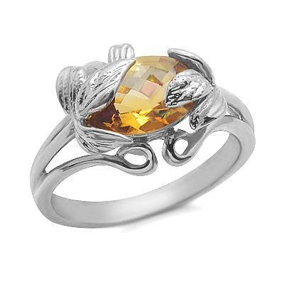 Citrine Gemstone Ring in Yellow Solid Gold