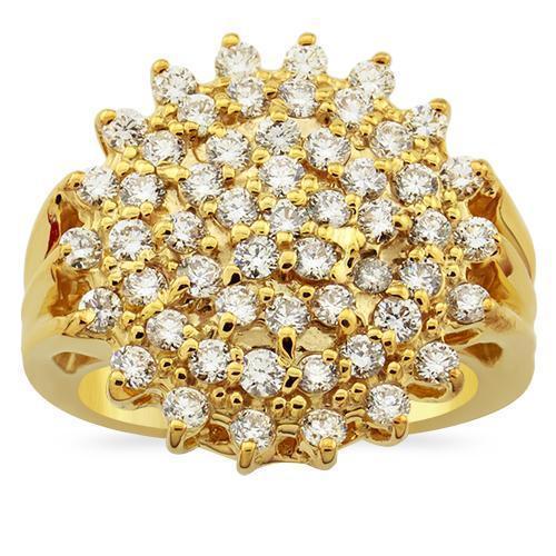 Classic Diamond Cocktail Ring in 14k Yellow Gold 1.75 Ctw
