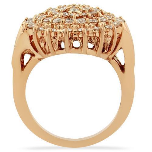 Classic Diamond Cocktail Ring in 14k Yellow Gold 1.75 Ctw