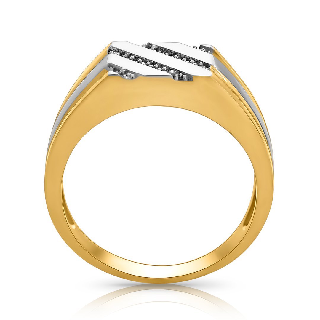 Anillo clásico de diamantes de oro amarillo de 14 k de 0,1 quilates 