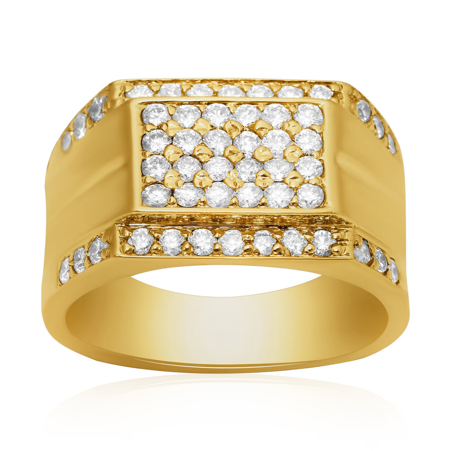 Anillo clásico de diamantes de oro amarillo de 14 k de 1,00 quilates