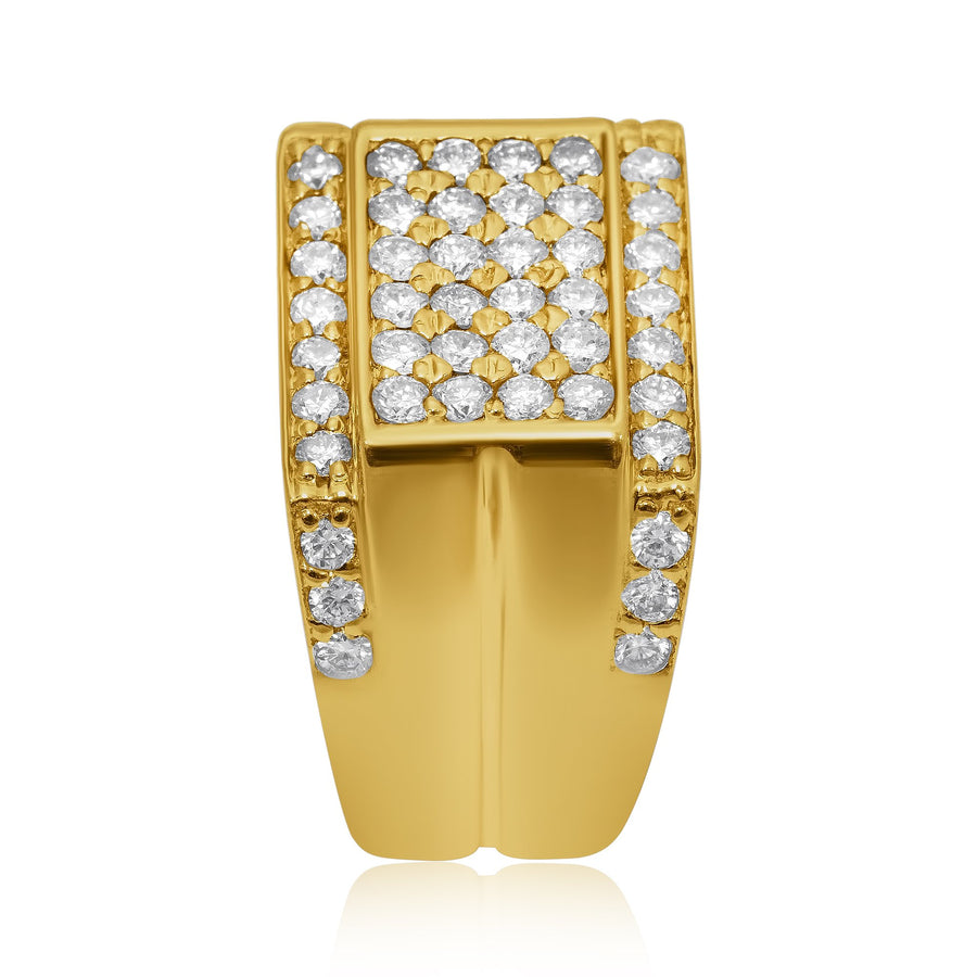 Anillo clásico de diamantes de oro amarillo de 14 k de 1,00 quilates