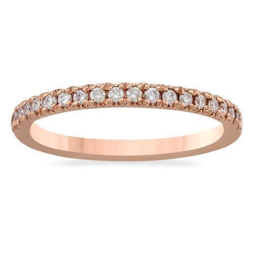 Rose Classic Diamond Wedding Band in 14k Rose Gold 0.25 Ctw