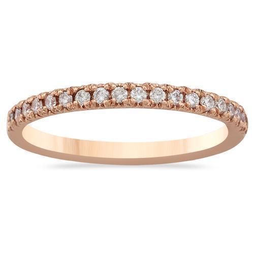 Rose Classic Diamond Wedding Band in 14k Rose Gold 0.35 Ctw