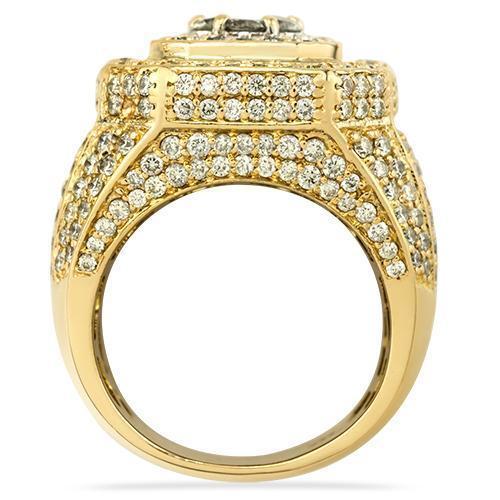 Cluster Diamond Pinky Ring in 14k Yellow Gold 8.96 Ctw