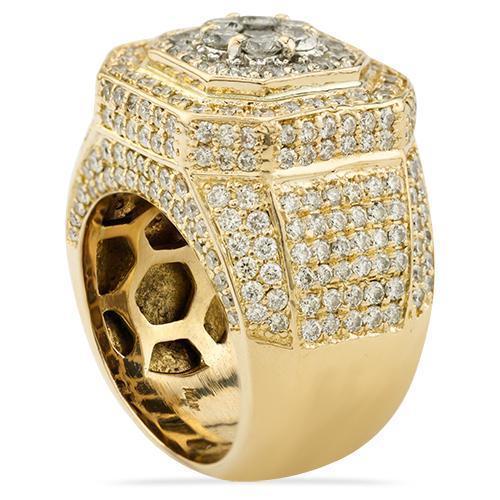Cluster Diamond Pinky Ring in 14k Yellow Gold 8.96 Ctw